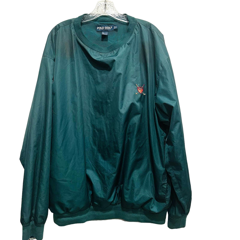 Polo Golf Ralph Lauren XL Pullover Jacket Windbreaker Green Mesh Outdoor